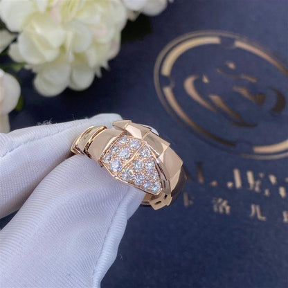 [⭐Sparkve]SERPENTI RING PINK GOLD DIAMOND