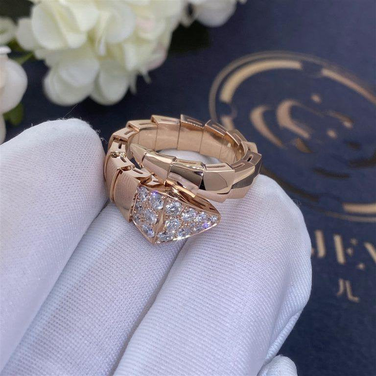 [⭐Sparkve]SERPENTI RING PINK GOLD DIAMOND