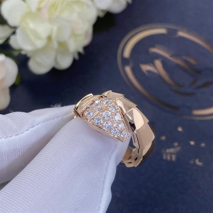 [⭐Sparkve]SERPENTI RING PINK GOLD DIAMOND