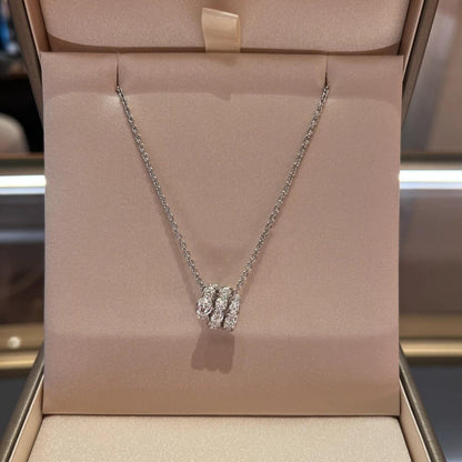 [⭐Sparkve]SERPENTI  NECKLACE DOUBLE RING DIAMOND