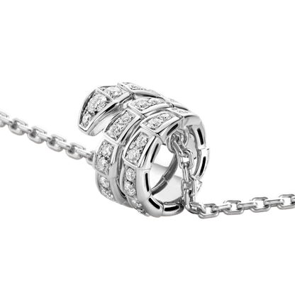 [⭐Sparkve]SERPENTI  NECKLACE DOUBLE RING DIAMOND