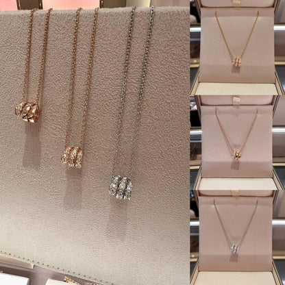 [⭐Sparkve]SERPENTI  NECKLACE DOUBLE RING DIAMOND