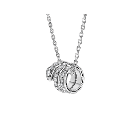 [⭐Sparkve]SERPENTI  NECKLACE DOUBLE RING DIAMOND