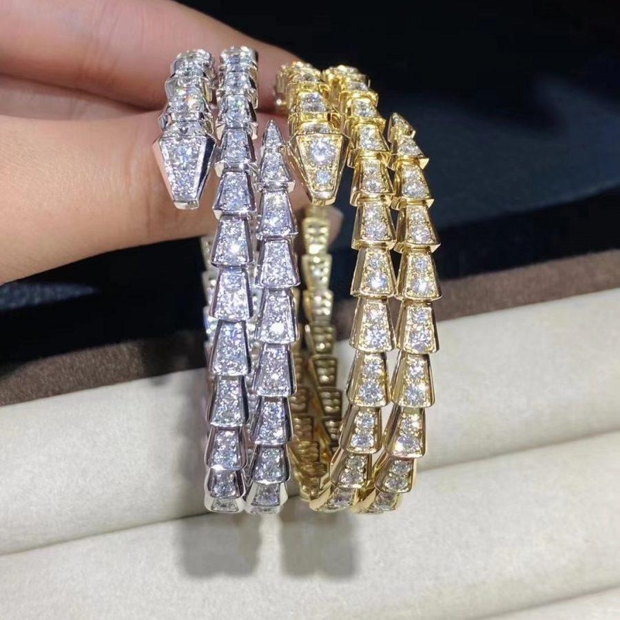 [⭐Sparkve]SERPENTI BRACELET GOLD DIAMOND DOUBLE ROW