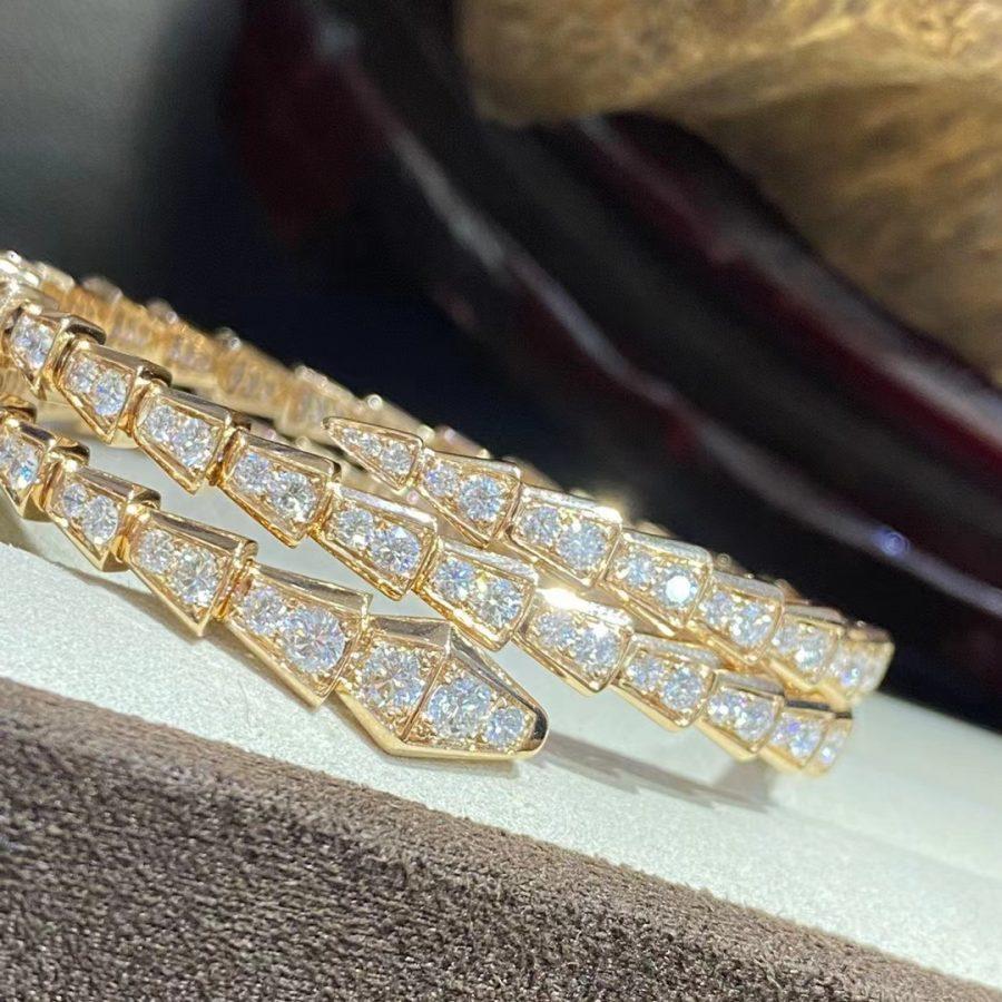 [⭐Sparkve]SERPENTI BRACELET GOLD DIAMOND DOUBLE ROW