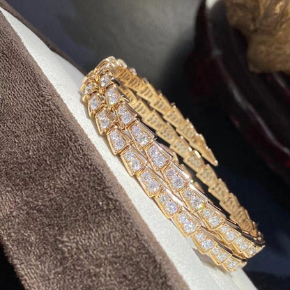 [⭐Sparkve]SERPENTI BRACELET GOLD DIAMOND DOUBLE ROW