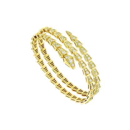 [⭐Sparkve]SERPENTI BRACELET GOLD DIAMOND DOUBLE ROW