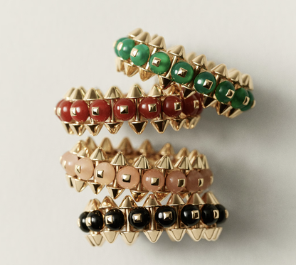 [⭐Sparkve]CLASH ELEGANT ROSE GOLD RING FEATURING NATURAL AGATE