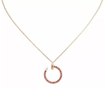 [⭐Sparkve]JUSTE NECKLACE GOLD RED DIAMONDS