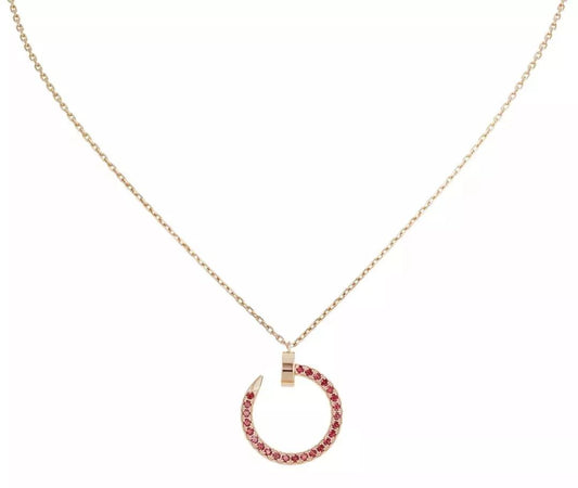 [⭐Sparkve]JUSTE NECKLACE GOLD RED DIAMONDS