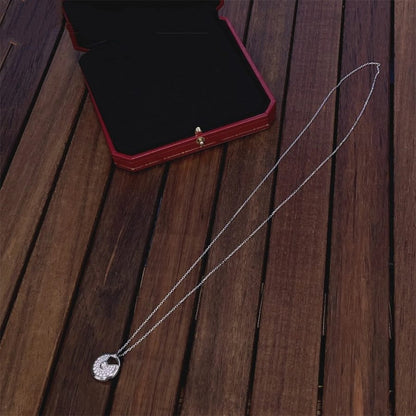 [⭐Sparkve]AMULETTE SILVER FULL DIAMOND NECKLACE