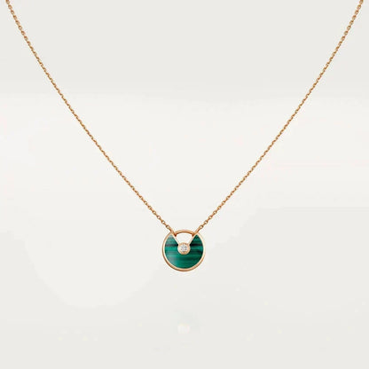 [⭐Sparkve]AMULETTE ROSE GOLD MALACHITE NECKLACE