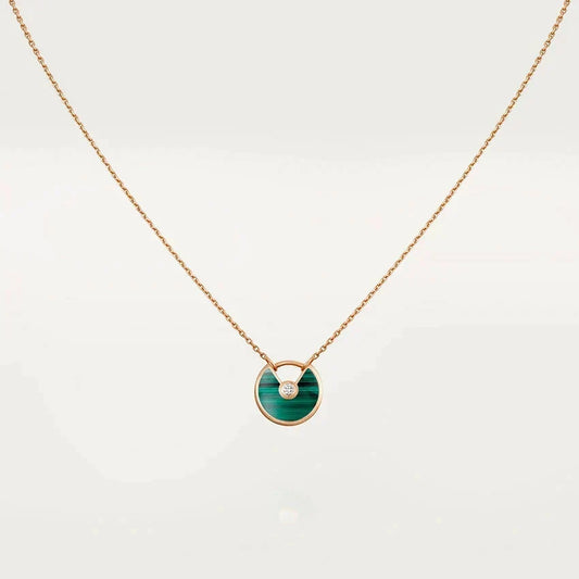 [⭐Sparkve]AMULETTE ROSE GOLD MALACHITE NECKLACE