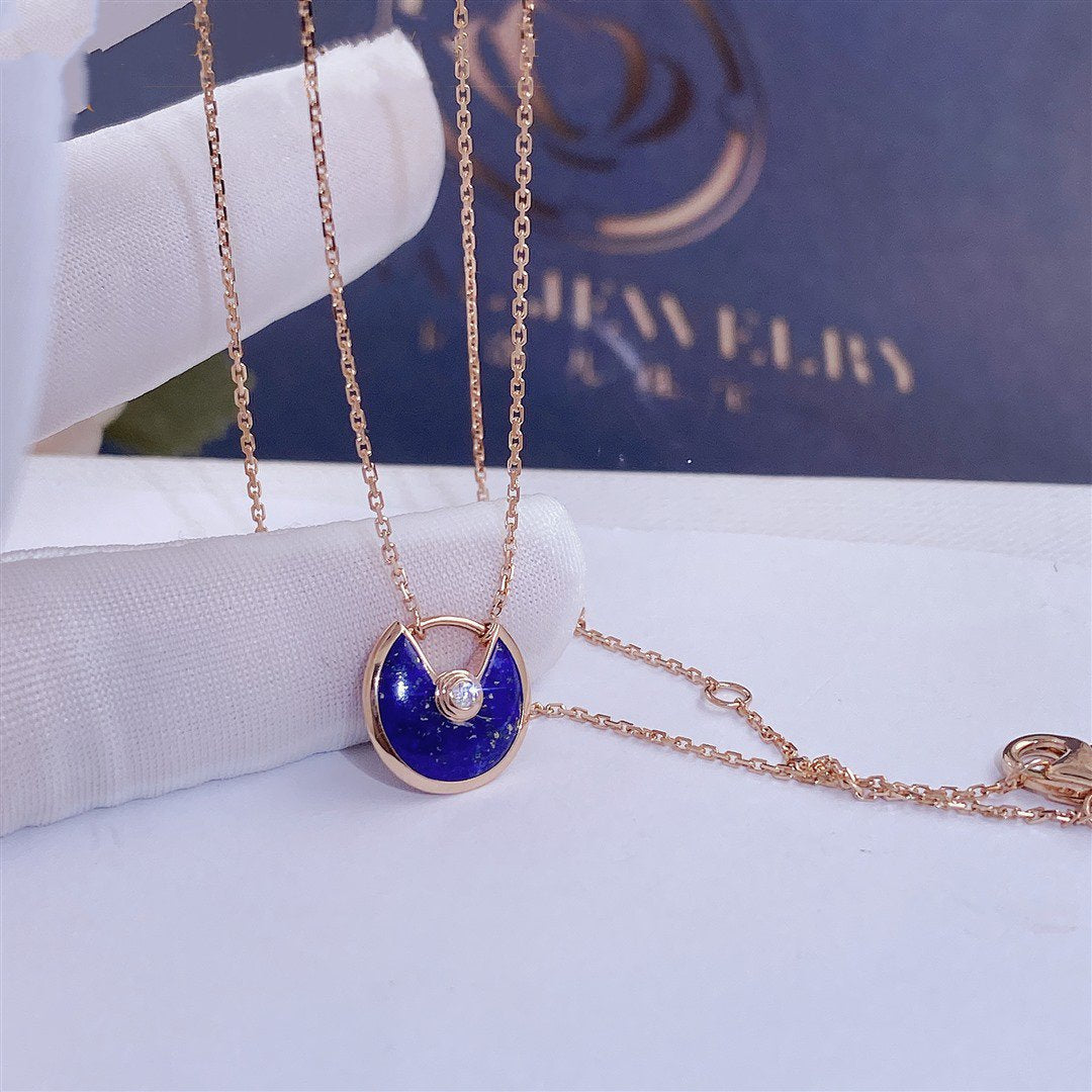 [⭐Sparkve]AMULETTE ROSE GOLD AGATE NECKLACE