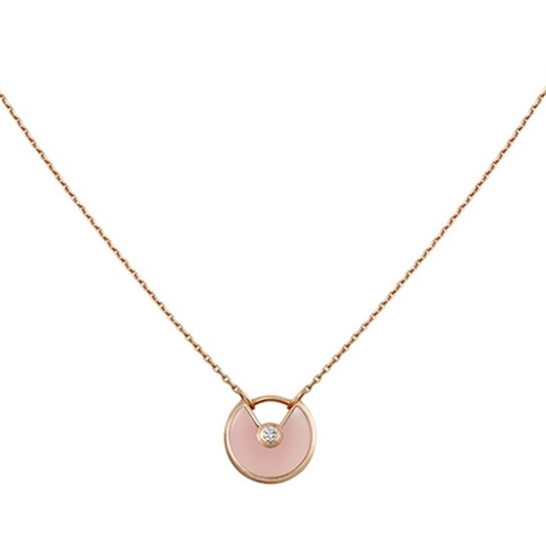 [⭐Sparkve]AMULETTE ROSE GOLD PINK MOP NECKLACE