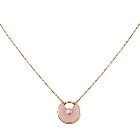 [⭐Sparkve]AMULETTE ROSE GOLD PINK MOP NECKLACE