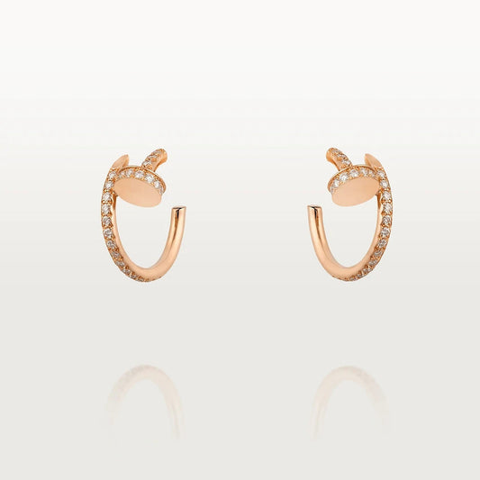 [⭐Sparkve]JUSTE EARRINGS 12.75MM PINK GOLD DIAMOND