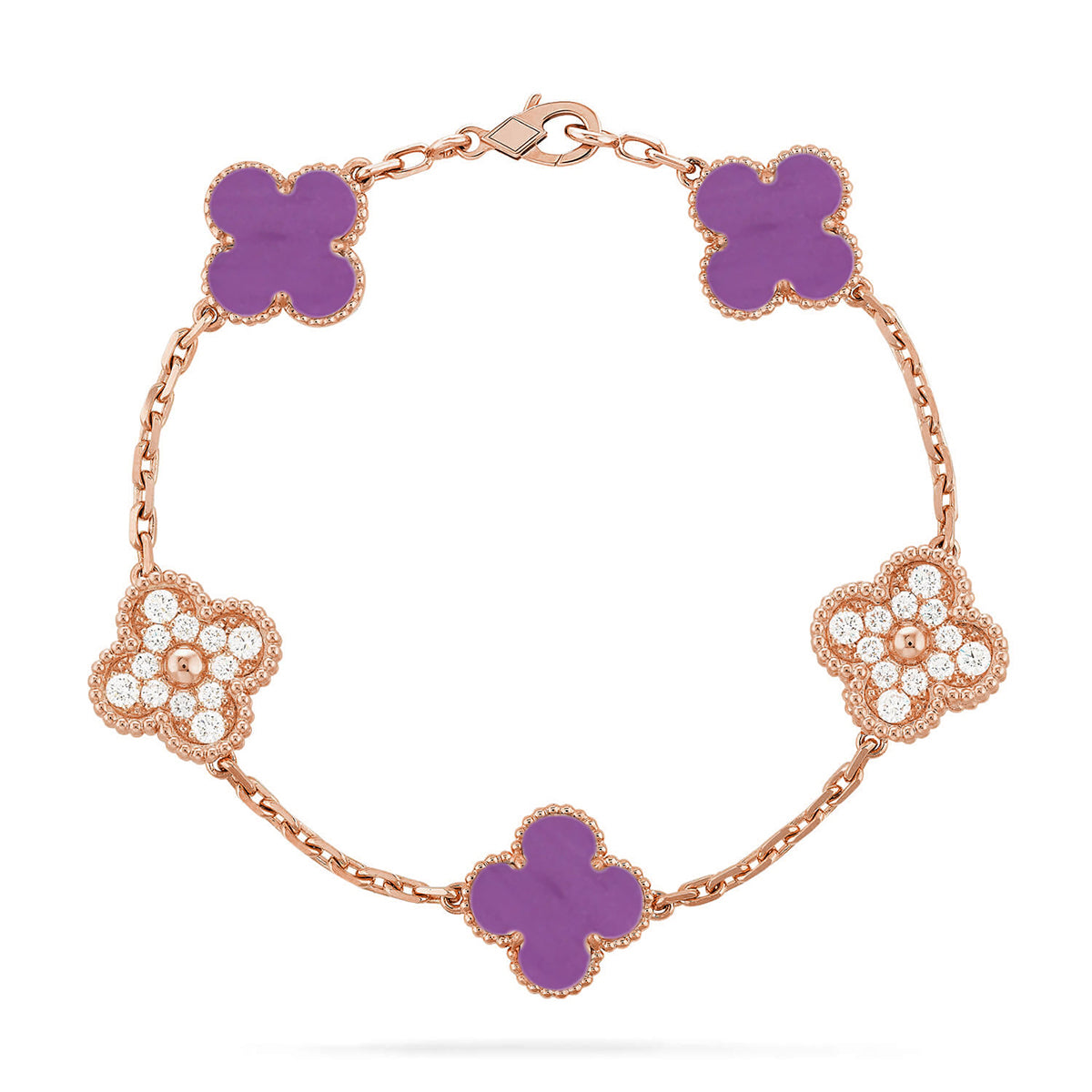 [⭐Sparkve] CLOVER 5 MOTIF VIOLET BRACELET COLLECTION