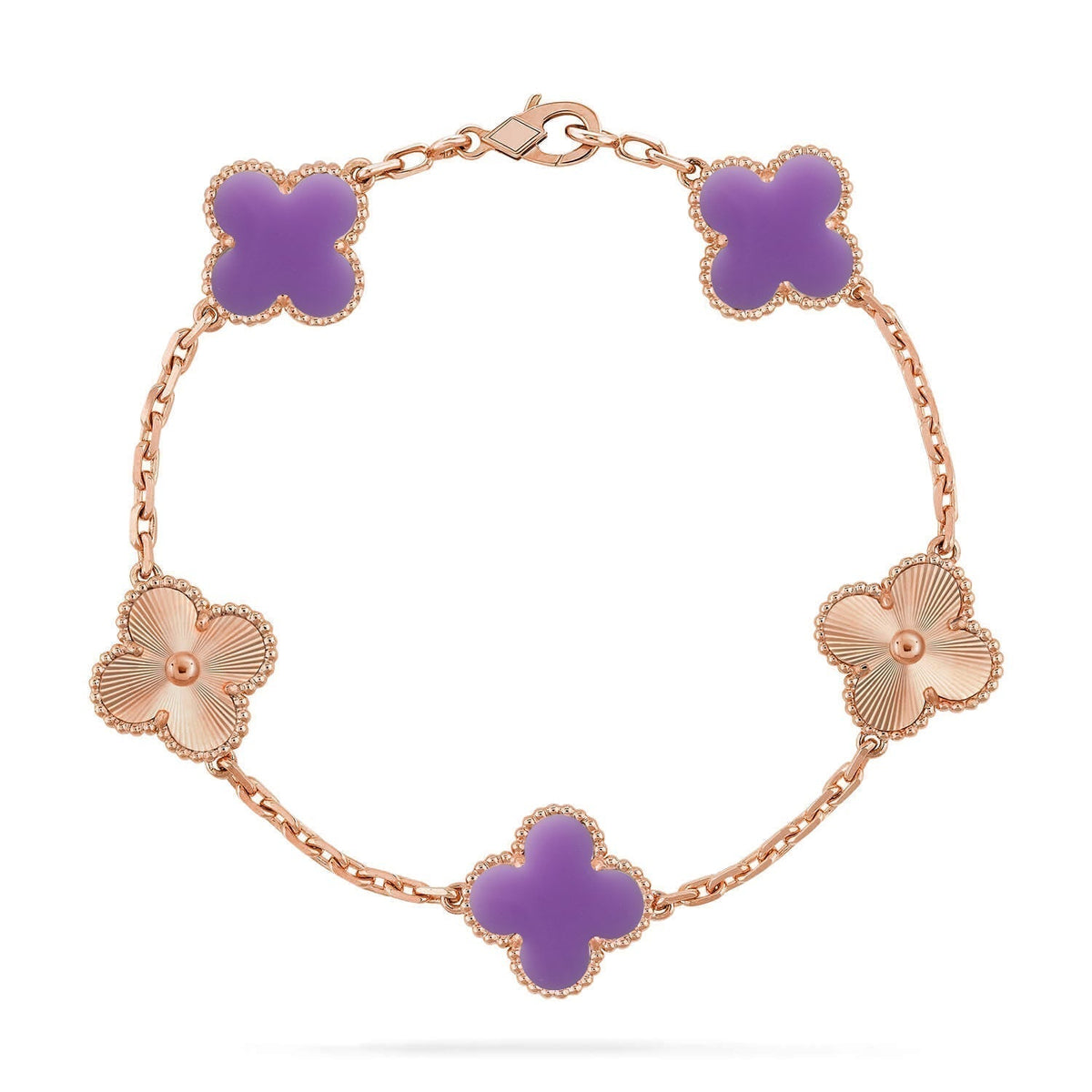 [⭐Sparkve]CLOVER 5 MOTIF LIGHT PURPLE BRACELET COLLECTION