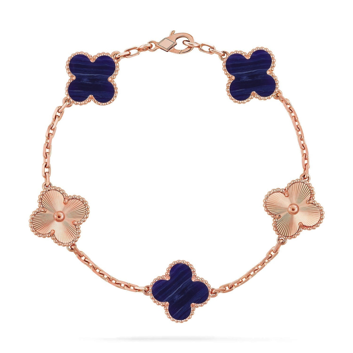 [⭐Sparkve]CLOVER 5 MOTIF PURPLE STRIPES BRACELET COLLECTION