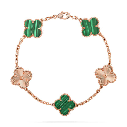 [⭐Sparkve] CLOVER 5 MOTIF MALACHITE BRACELET COLLECTION
