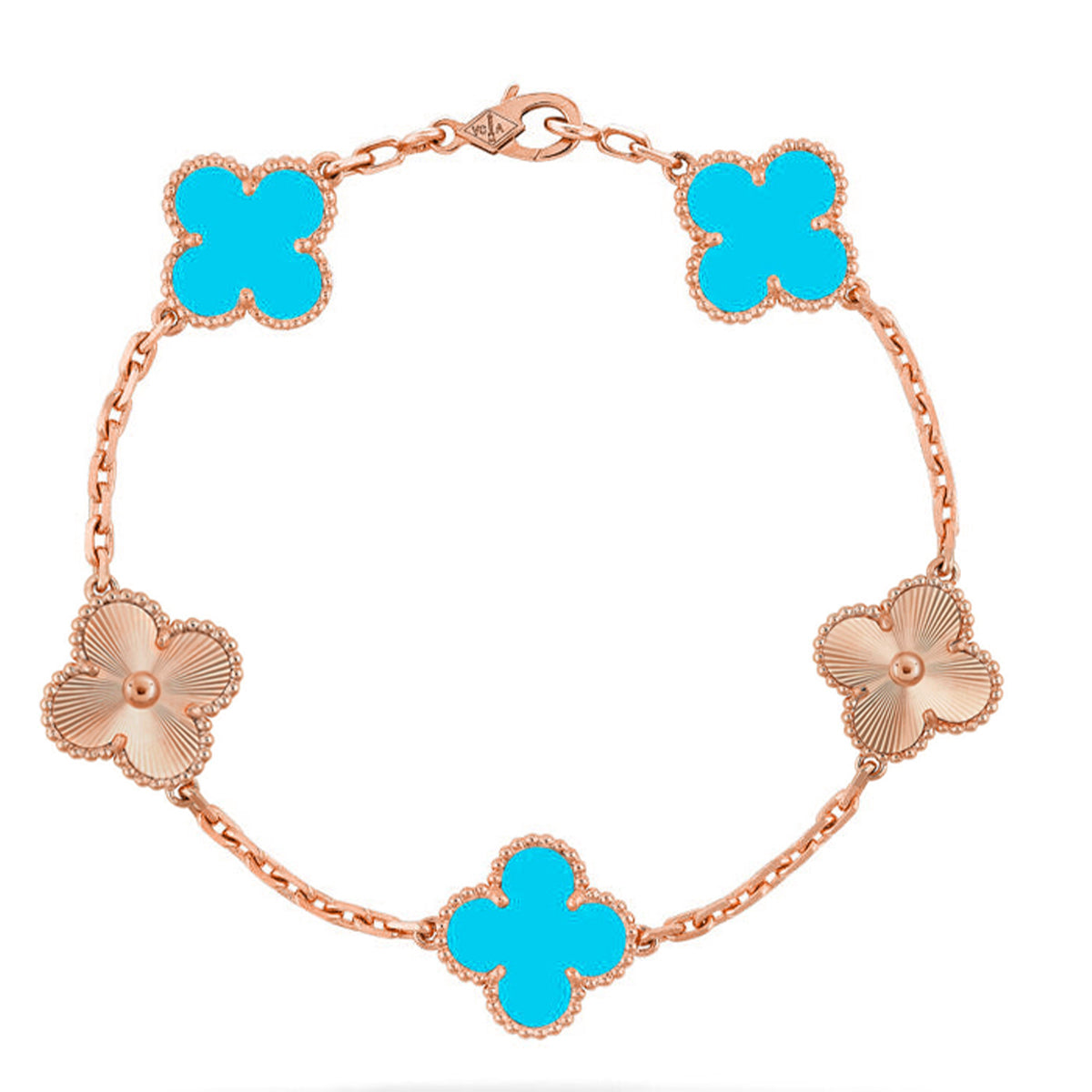 [⭐Sparkve] CLOVER 5 MOTIF TURQUOISE BRACELET COLLECTION