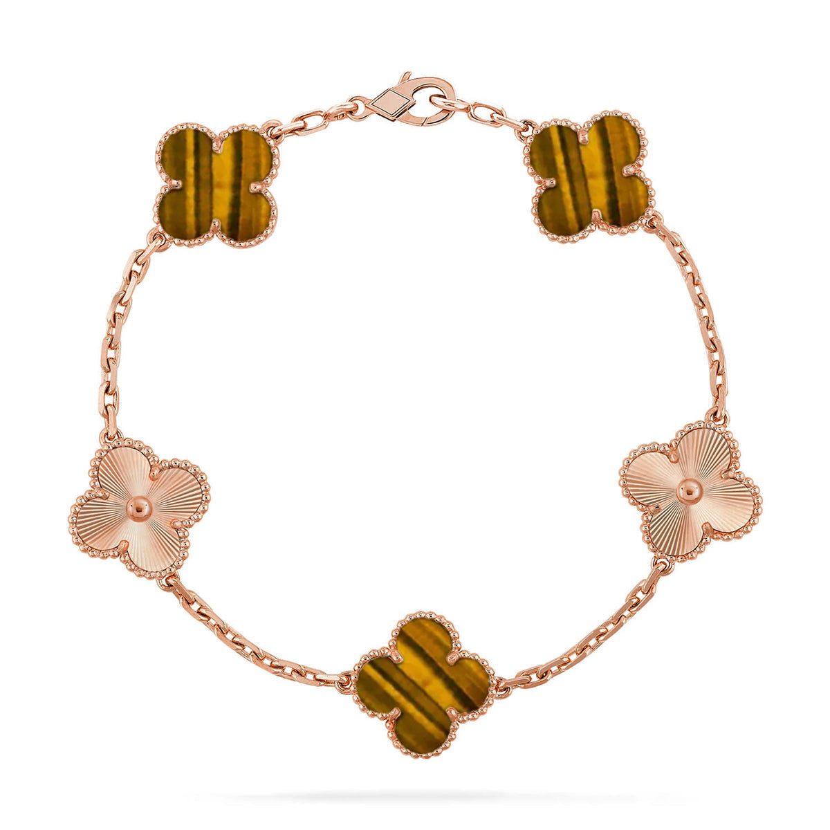[⭐Sparkve] CLOVER 5 MOTIFS TIGER EYE BRACELET COLLECTION