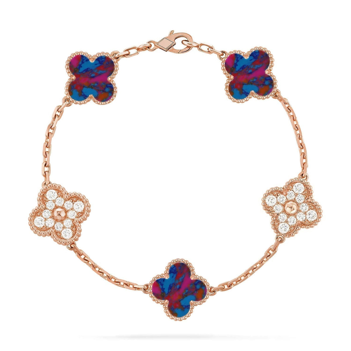 [⭐Sparkve]CLOVER 5 MOTIF COLOR GEMSTONES BRACELET COLLECTION