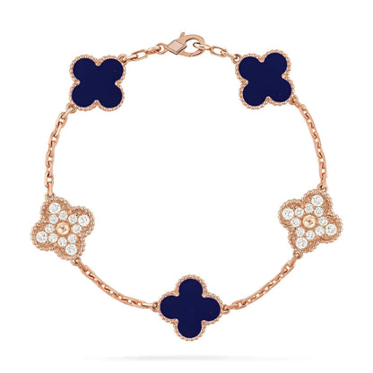 [⭐Sparkve]CLOVER 5 MOTIF LAPIS LAZULI BRACELET COLLECTION