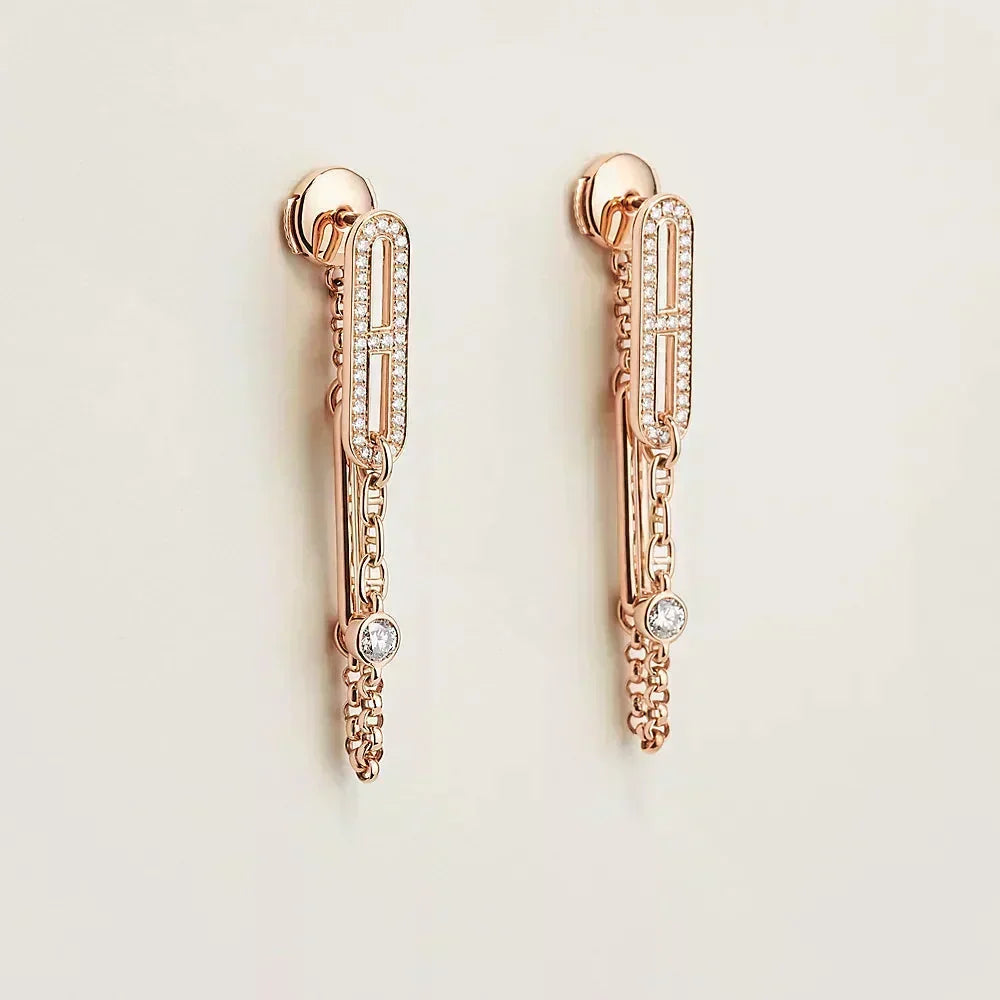 [⭐Sparkve]CHAINE CHAOS DIAMOND DROP EARRINGS