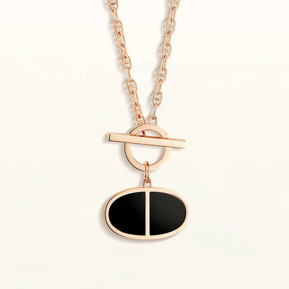 [⭐Sparkve]CHAINE VERSO BLACK CERAMIC NECKLACE