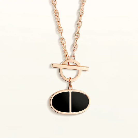 [⭐Sparkve]CHAINE VERSO BLACK CERAMIC NECKLACE