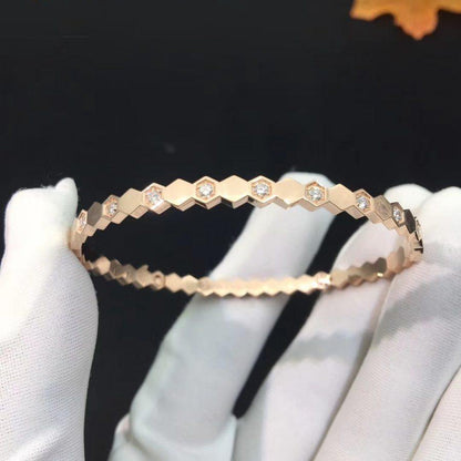 [⭐Sparkve]BEE LOVE PINK GOLD DIAMOND BRACELET