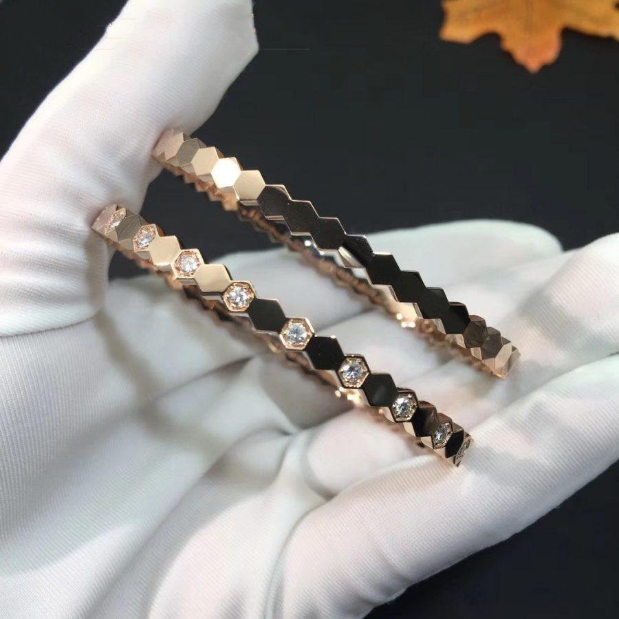 [⭐Sparkve]BEE LOVE PINK GOLD DIAMOND BRACELET