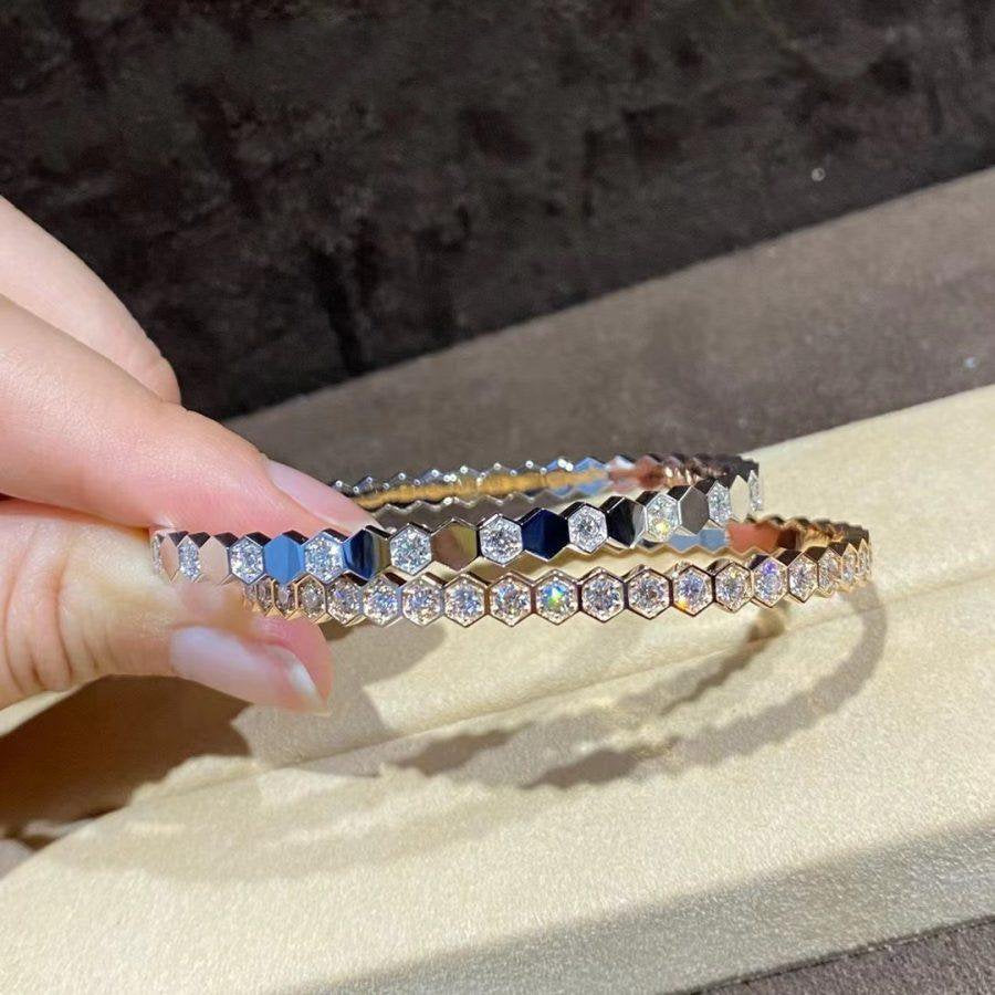 [⭐Sparkve]BEE LOVE GOLD BRACELET FULL DIAMOND