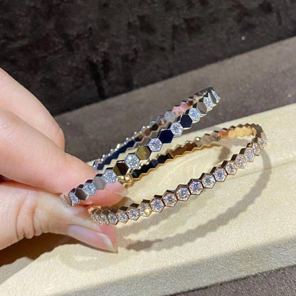 [⭐Sparkve]BEE LOVE GOLD BRACELET FULL DIAMOND