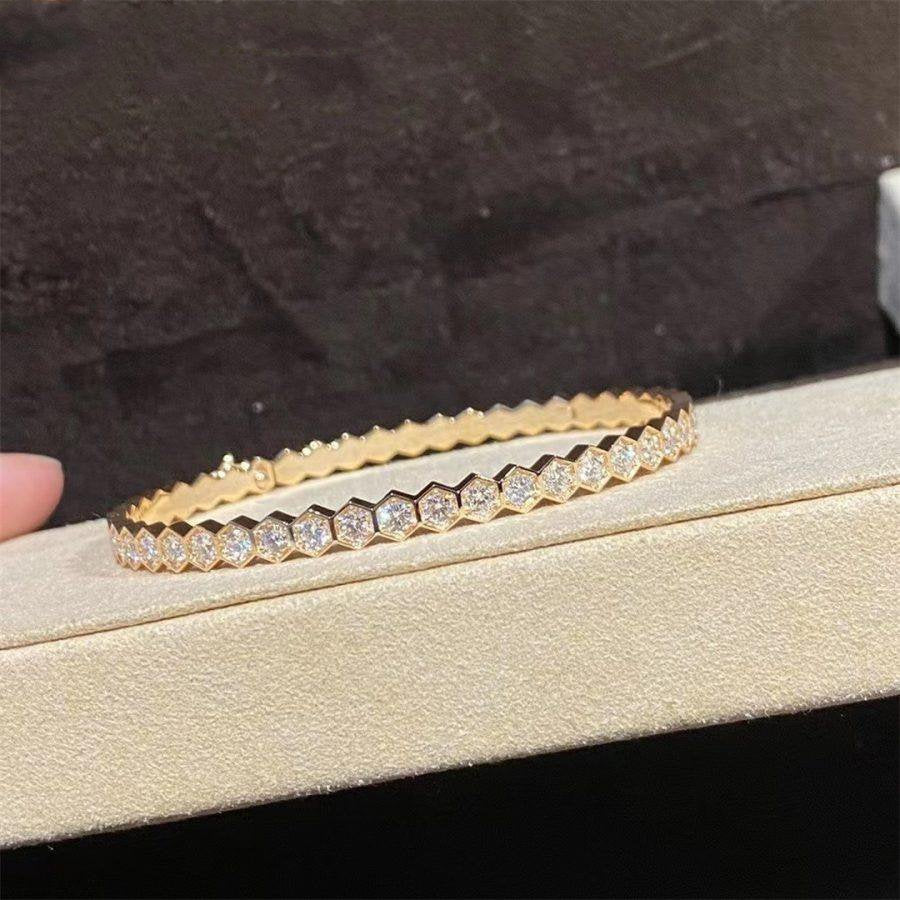 [⭐Sparkve]BEE LOVE GOLD BRACELET FULL DIAMOND