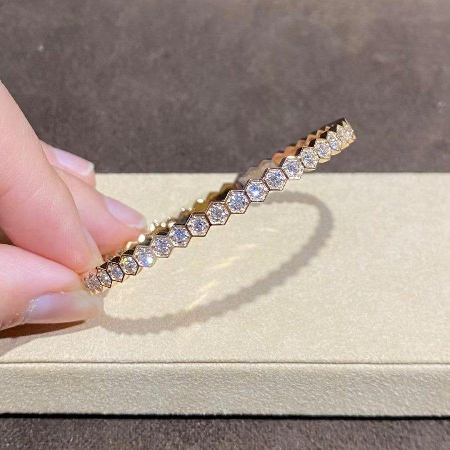 [⭐Sparkve]BEE LOVE GOLD BRACELET FULL DIAMOND
