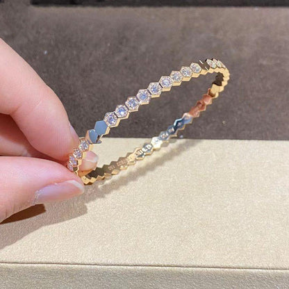[⭐Sparkve]BEE LOVE GOLD BRACELET FULL DIAMOND