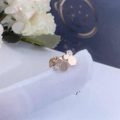 [⭐Sparkve]BEE LOVE PINK GOLD DIAMOND EARRINGS