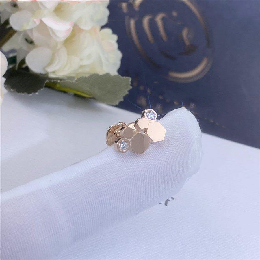 [⭐Sparkve]BEE LOVE PINK GOLD DIAMOND EARRINGS