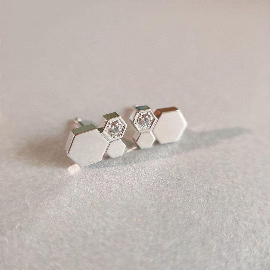 [⭐Sparkve]BEE LOVE SILVER DIAMOND EARRINGS