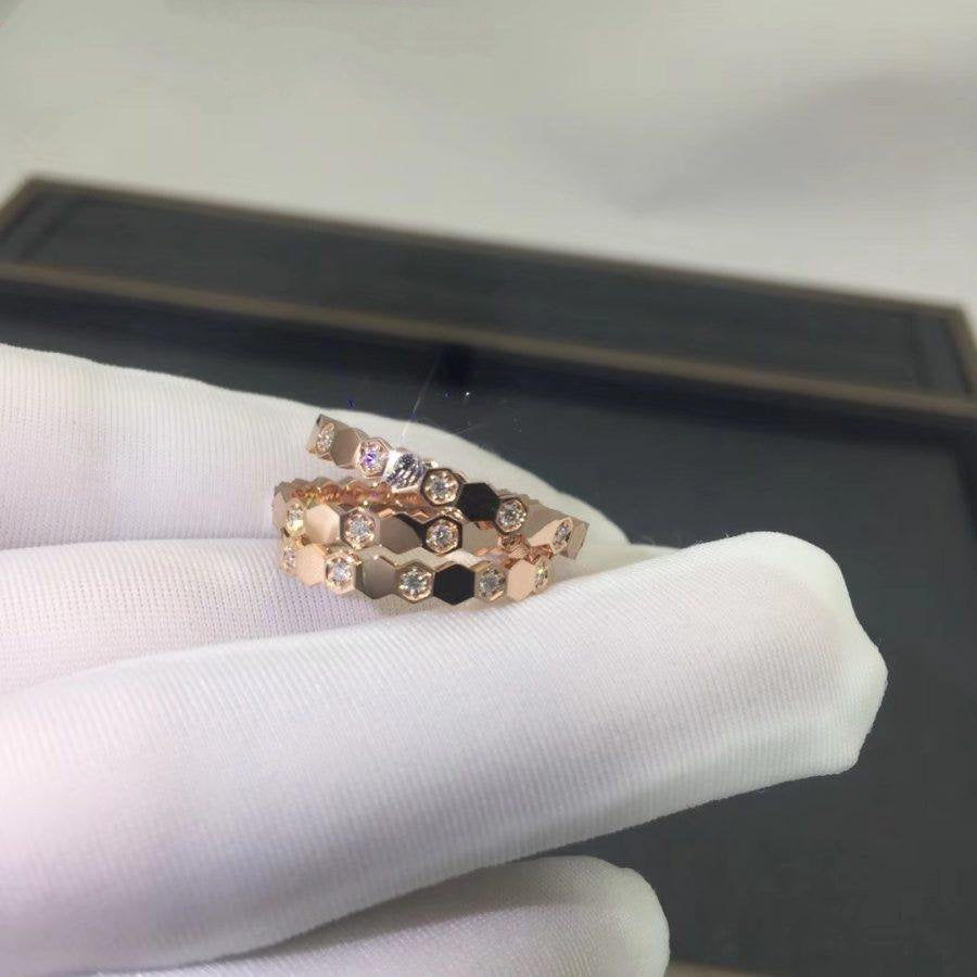 [⭐Sparkve]BEE LOVE RING PINK GOLD DIAMOND