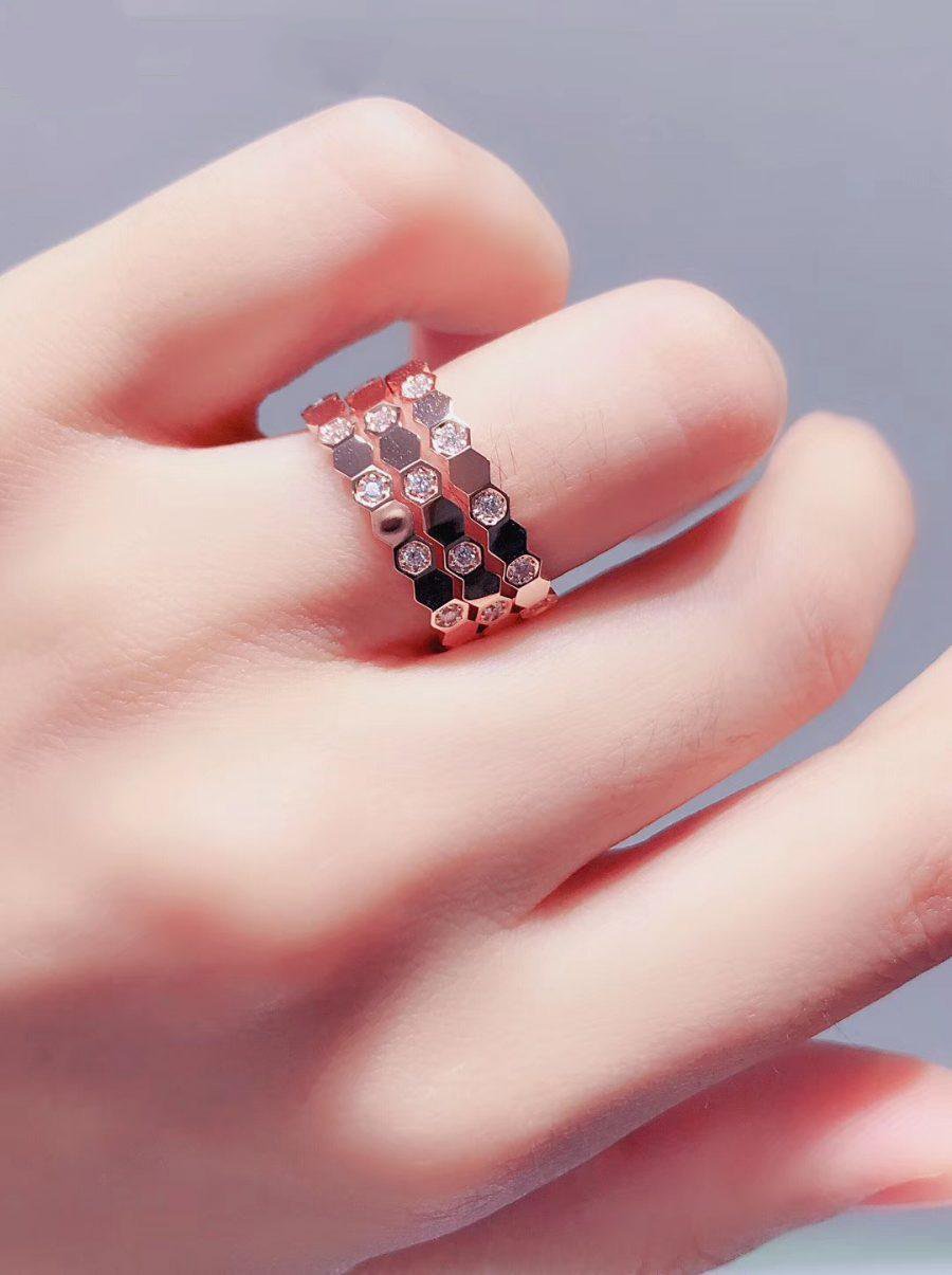 [⭐Sparkve]BEE LOVE RING PINK GOLD DIAMOND