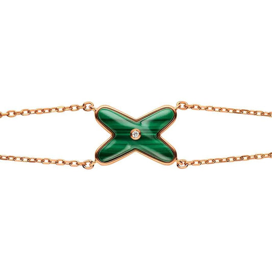 [⭐Sparkve]JEUX BRACELET MALACHITE PINK GOLD 1 DIAMOND