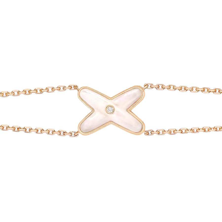 [⭐Sparkve]JEUX BRACELET WHITE MOP PINK GOLD 1 DIAMOND
