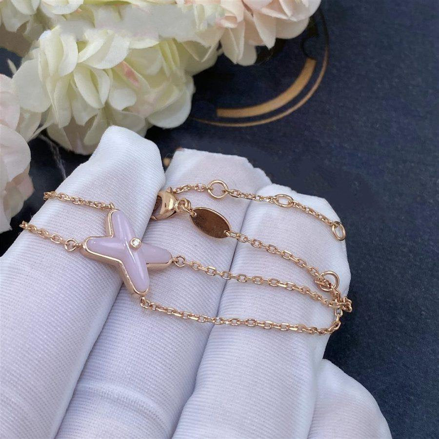 [⭐Sparkve]JEUX BRACELET PINK MOP PINK GOLD 1 DIAMOND