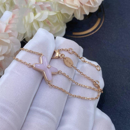 [⭐Sparkve]JEUX BRACELET PINK MOP PINK GOLD 1 DIAMOND