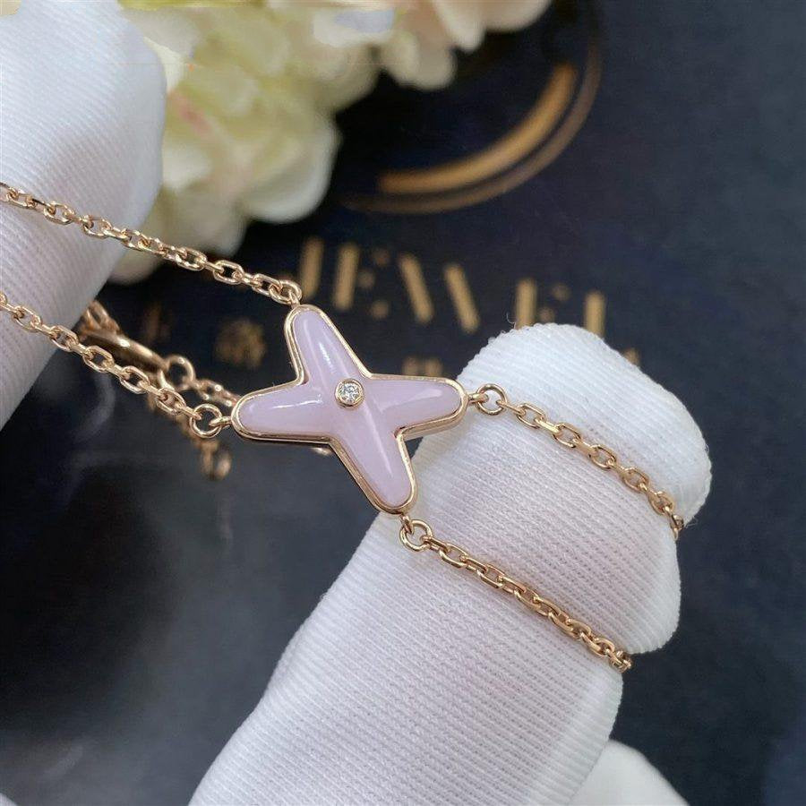 [⭐Sparkve]JEUX BRACELET PINK MOP PINK GOLD 1 DIAMOND
