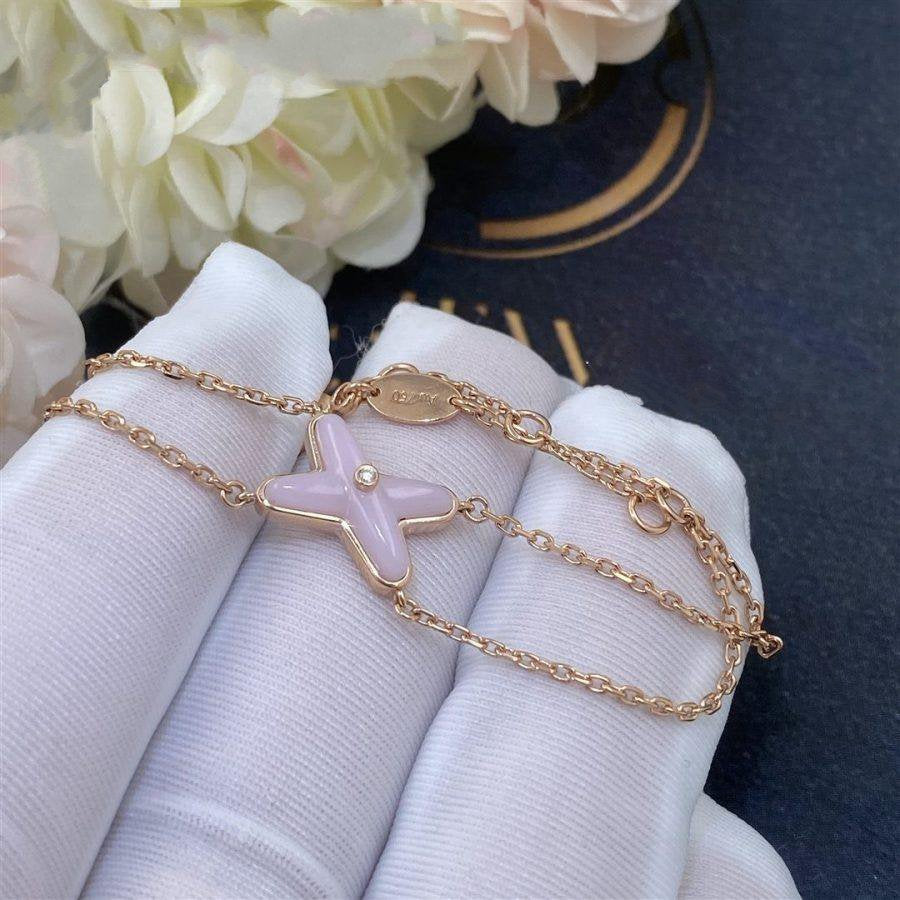 [⭐Sparkve]JEUX BRACELET PINK MOP PINK GOLD 1 DIAMOND